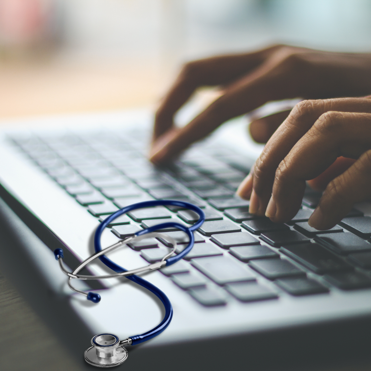 stethoscope on keyboard